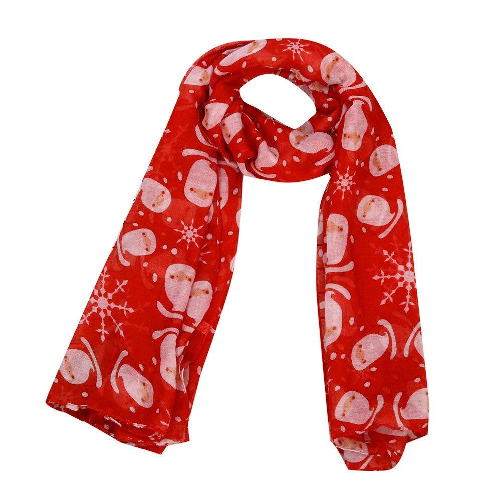 World of Shawls Winter Christmas Santa Printed Soft Large Wraps Shawl Scarves Scarf
