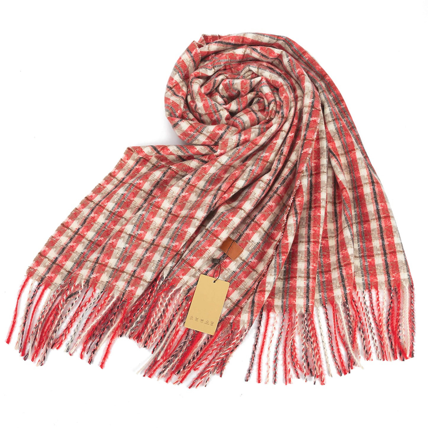 World of Shawls WINTER WARMER Thick Large Dogtooth Design Fashion Scarf Blanket Wrap Unisex
