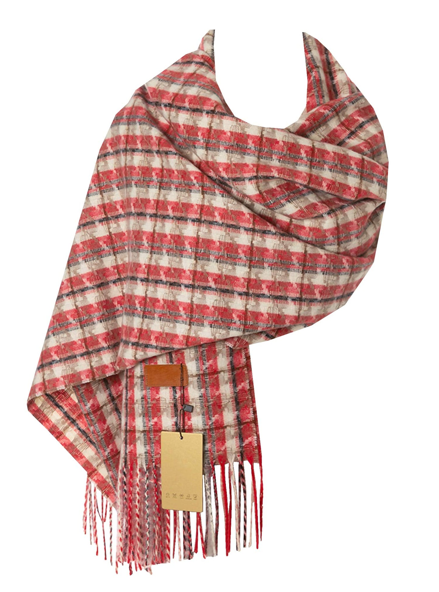 World of Shawls WINTER WARMER Thick Large Dogtooth Design Fashion Scarf Blanket Wrap Unisex