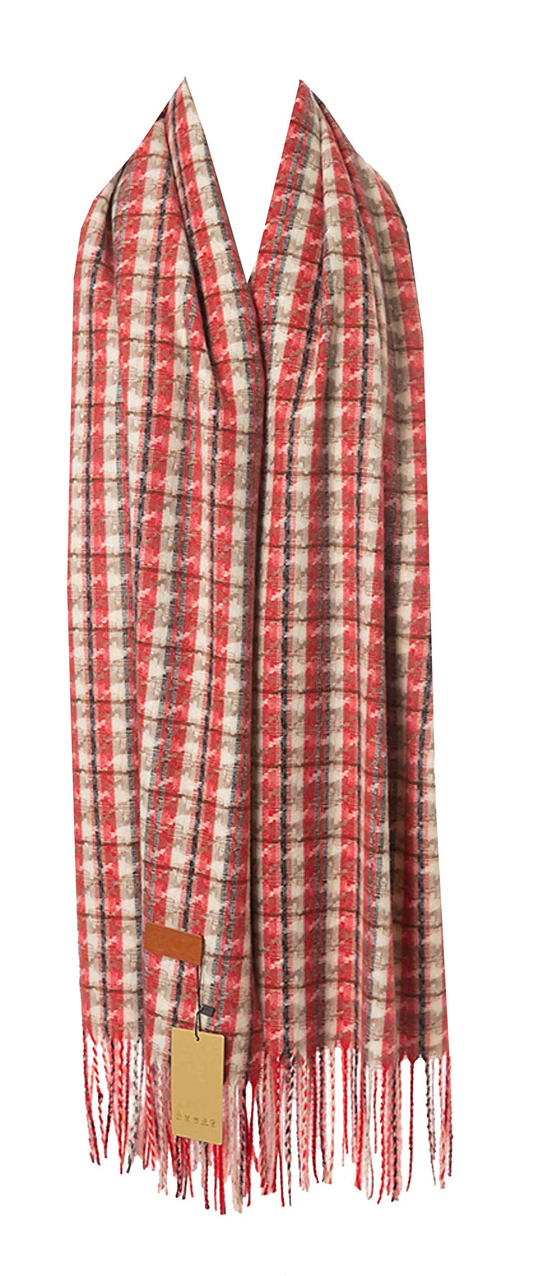 World of Shawls WINTER WARMER Thick Large Dogtooth Design Fashion Scarf Blanket Wrap Unisex