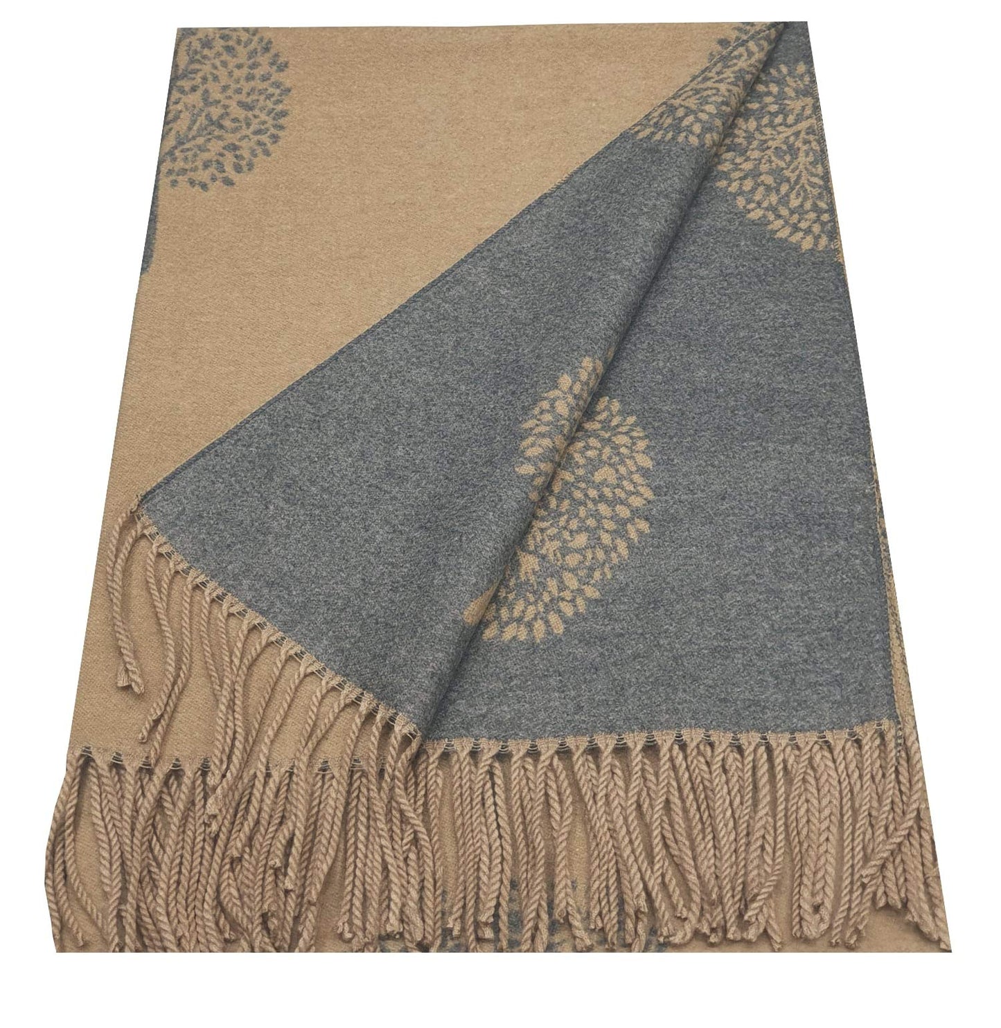World of Shawls WINTER WARMER Reversible Thick Long Mulberry Tree Print Fashion Scarf Blanket Wrap
