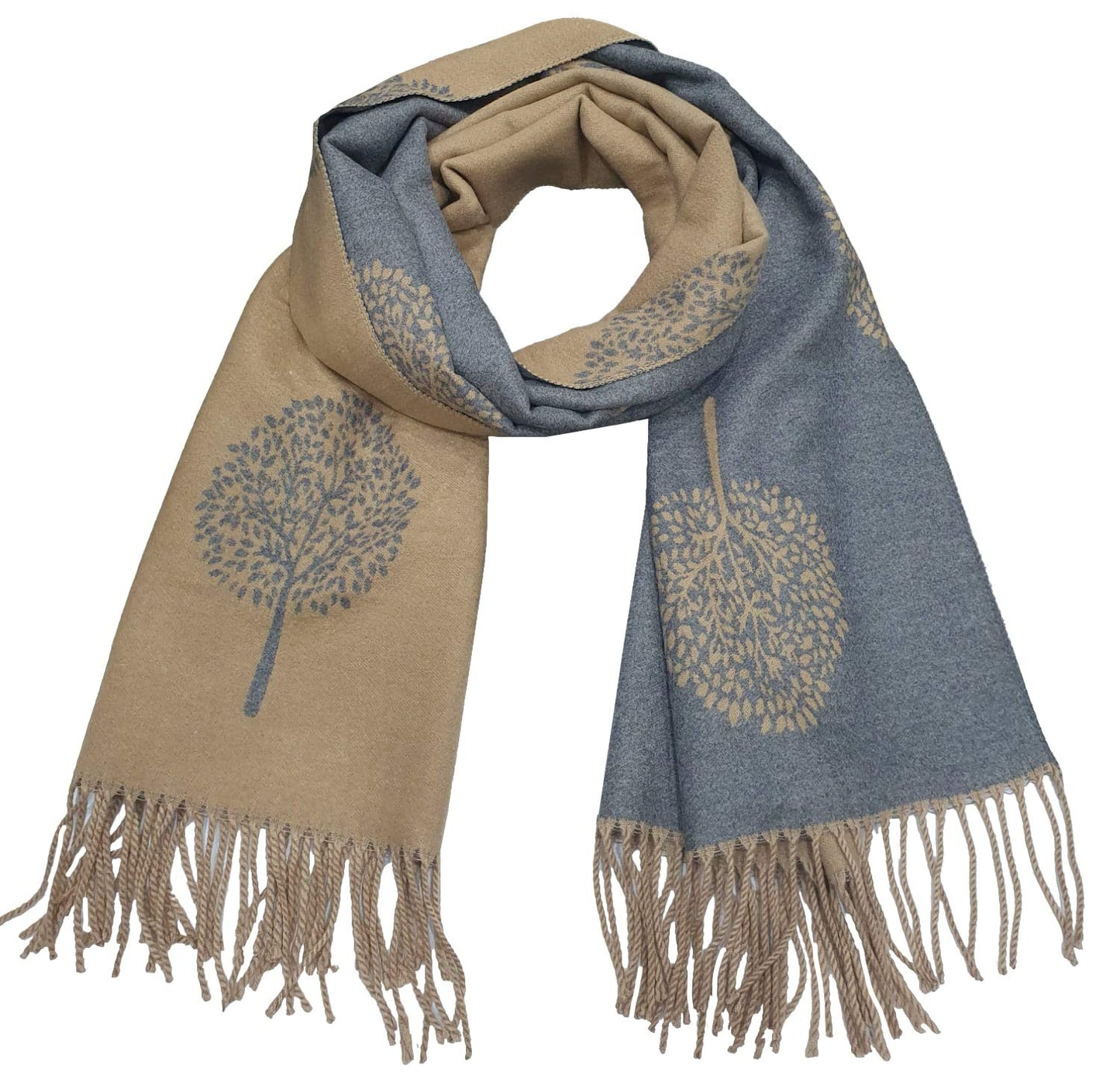 World of Shawls WINTER WARMER Reversible Thick Long Mulberry Tree Print Fashion Scarf Blanket Wrap