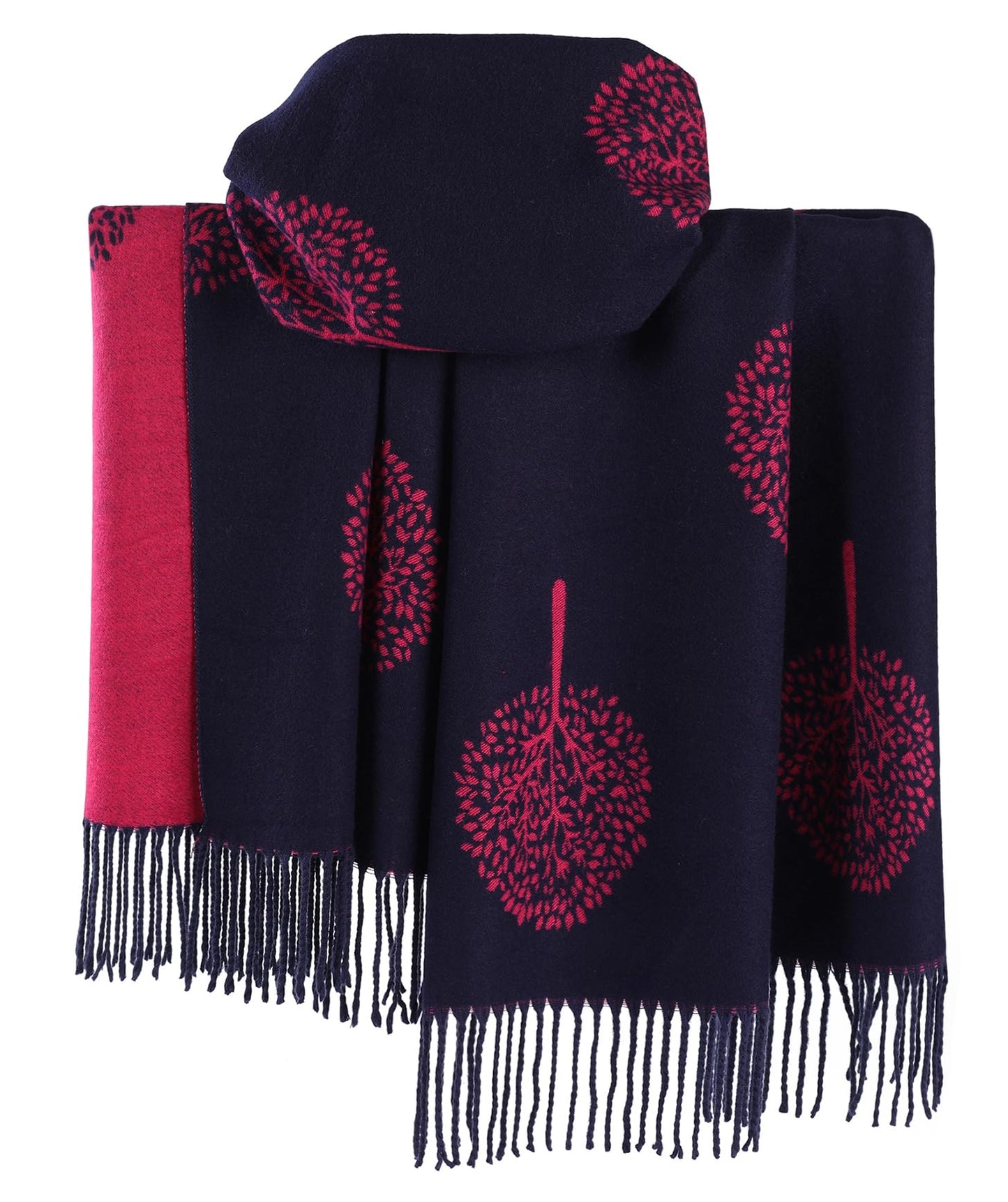World of Shawls WINTER WARMER Reversible Thick Long Mulberry Tree Print Fashion Scarf Blanket Wrap