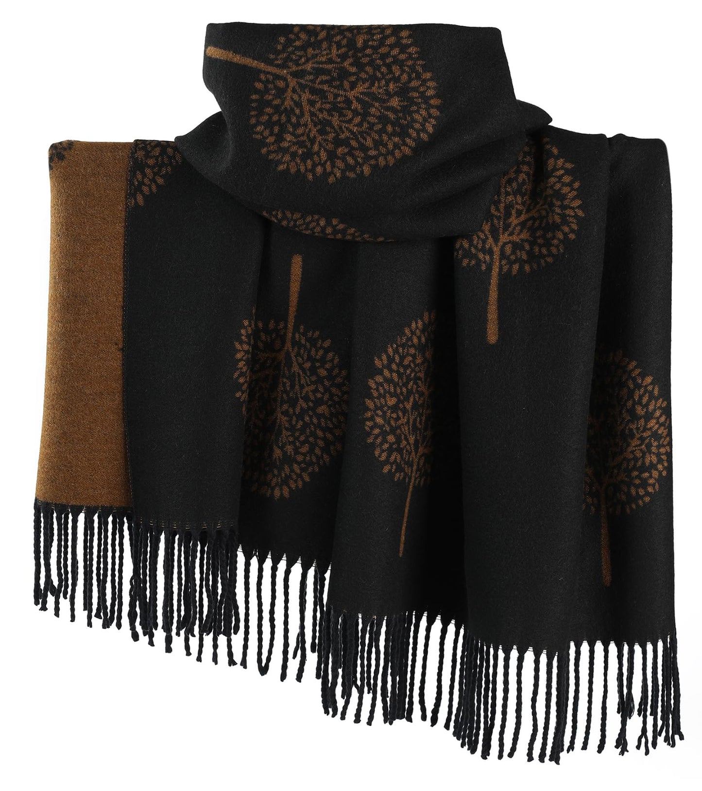 World of Shawls WINTER WARMER Reversible Thick Long Mulberry Tree Print Fashion Scarf Blanket Wrap