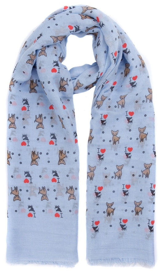 World of Shawls Puppy Dog Print Women's Scarf Oversize