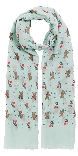 World of Shawls Puppy Dog Print Women's Scarf Oversize