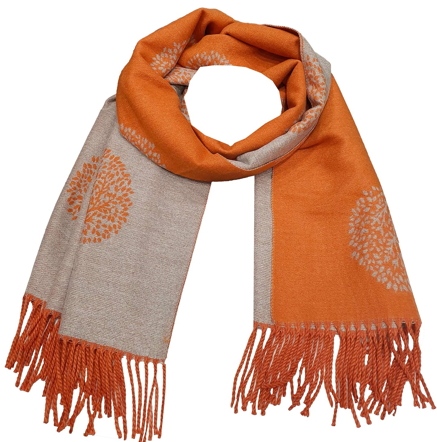 World of Shawls WINTER WARMER Reversible Thick Long Mulberry Tree Print Fashion Scarf Blanket Wrap