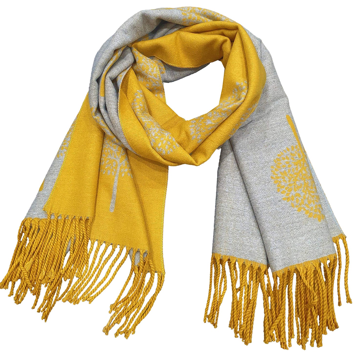 World of Shawls WINTER WARMER Reversible Thick Long Mulberry Tree Print Fashion Scarf Blanket Wrap
