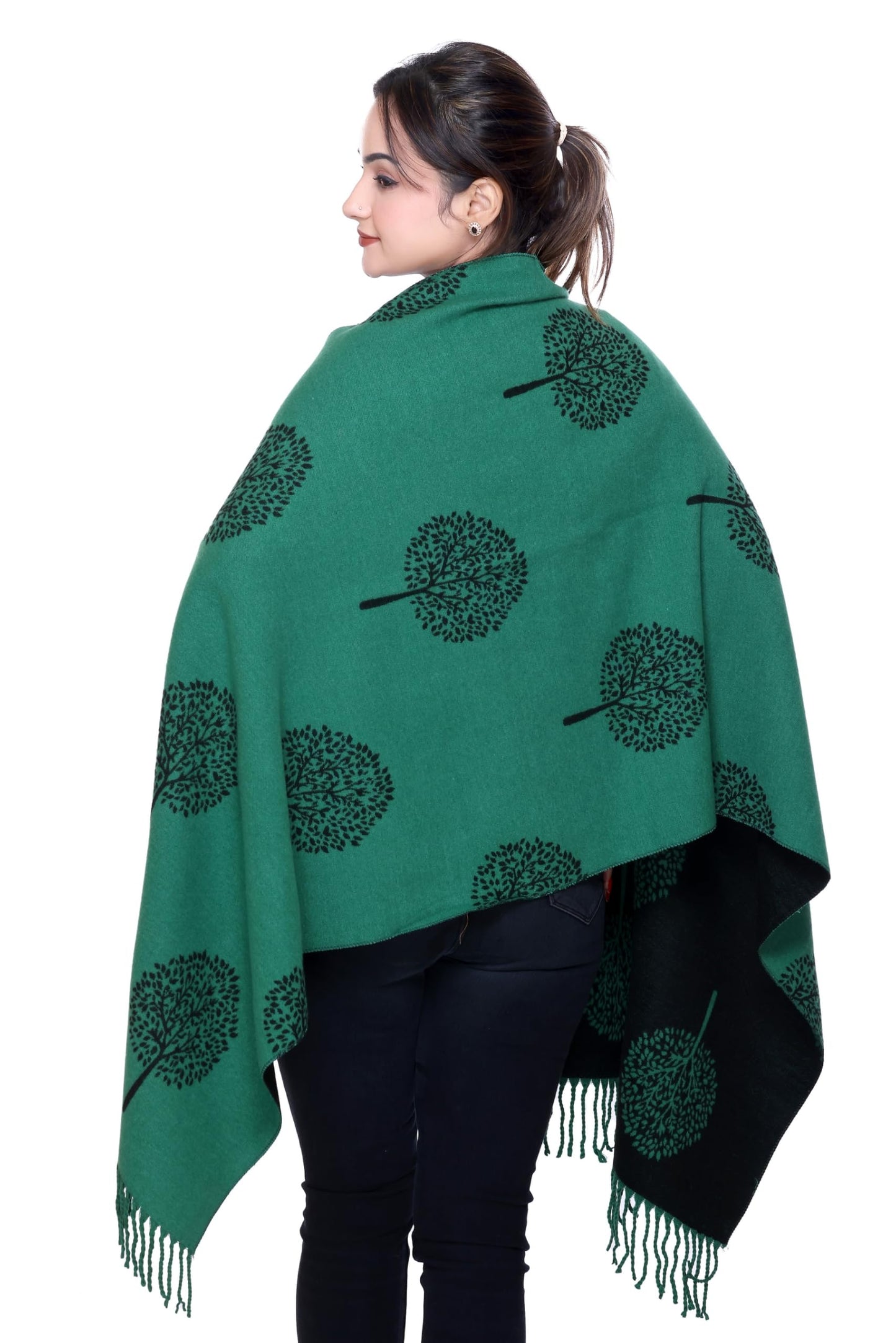 World of Shawls WINTER WARMER Reversible Thick Long Mulberry Tree Print Fashion Scarf Blanket Wrap