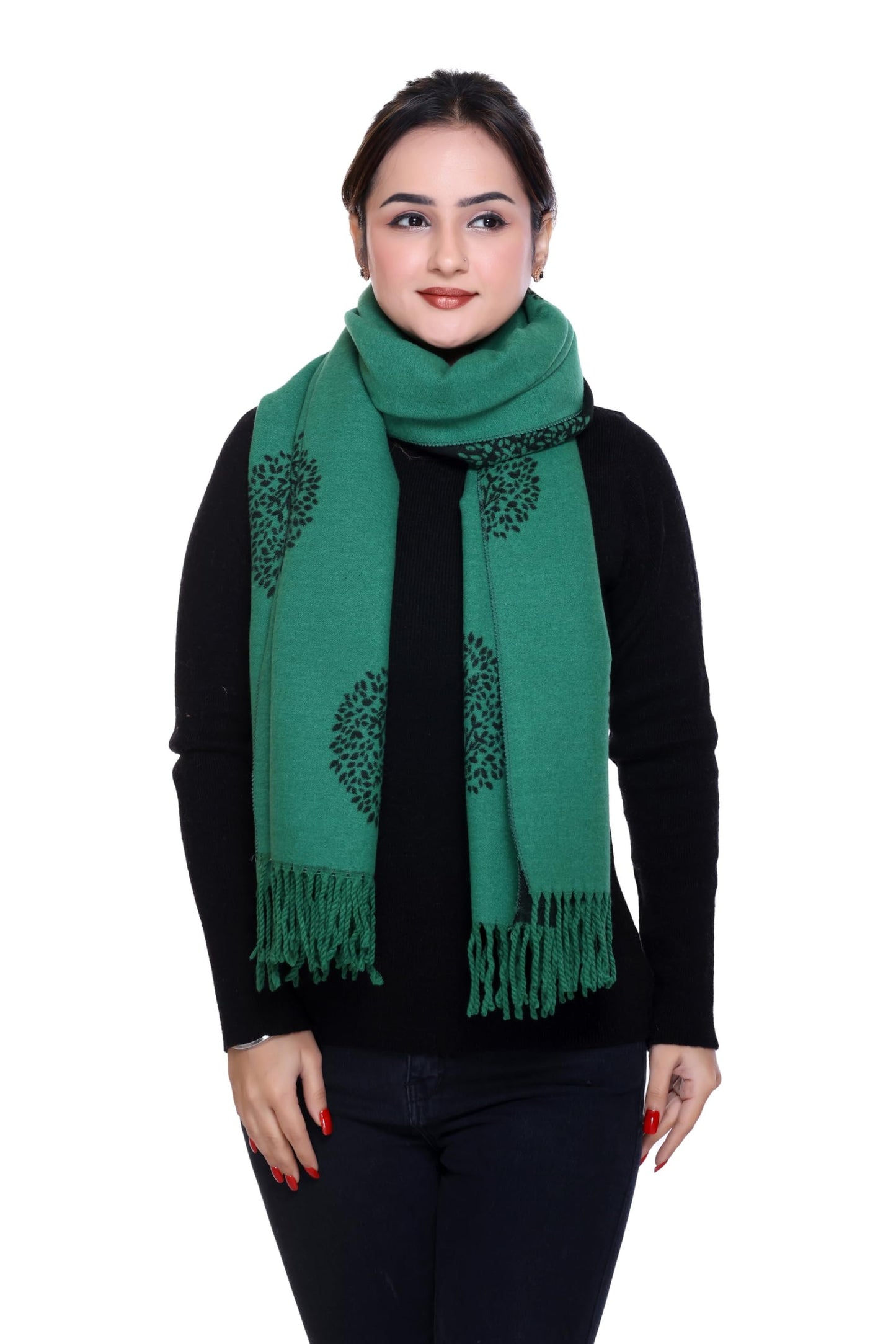 World of Shawls WINTER WARMER Reversible Thick Long Mulberry Tree Print Fashion Scarf Blanket Wrap