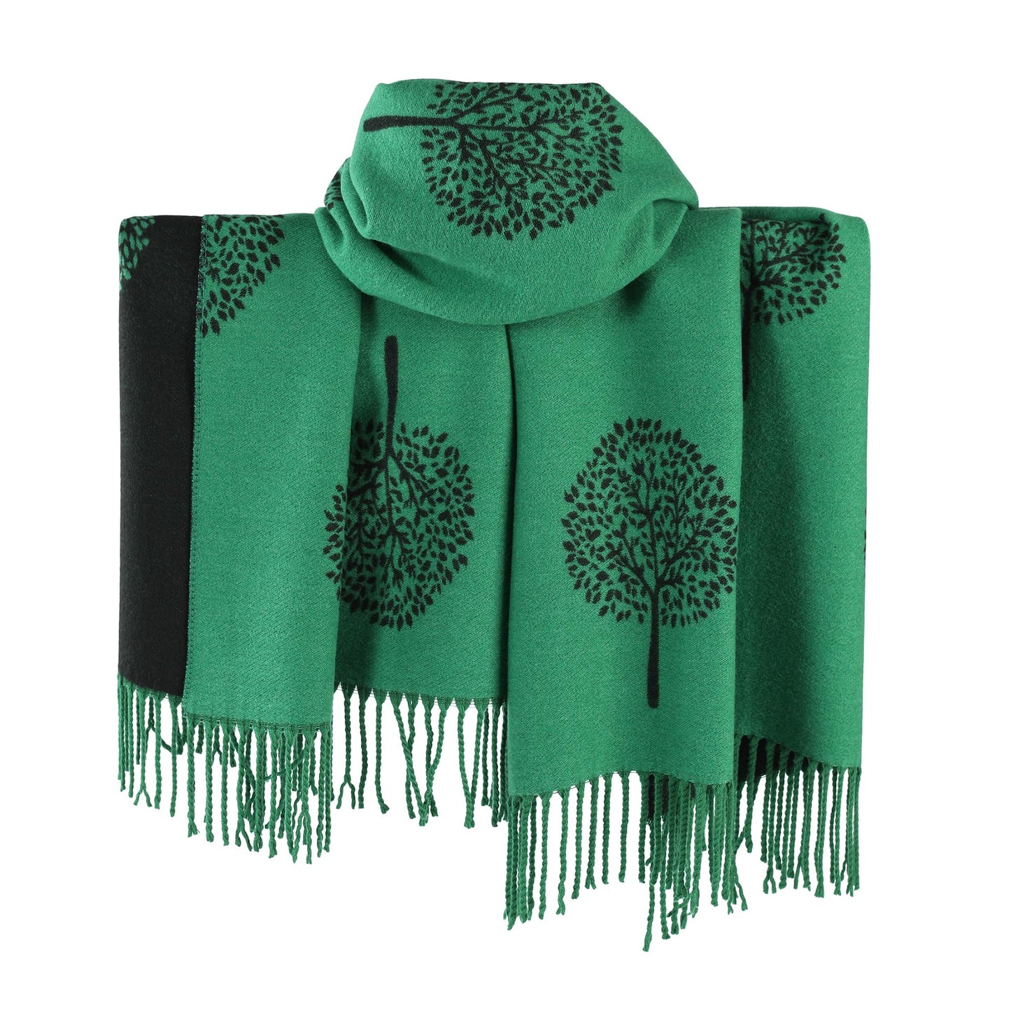 World of Shawls WINTER WARMER Reversible Thick Long Mulberry Tree Print Fashion Scarf Blanket Wrap