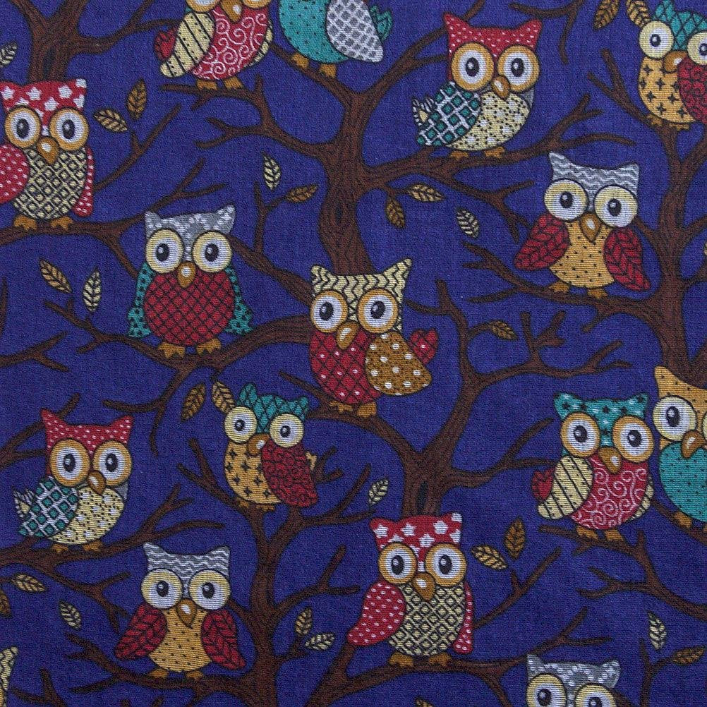 Owls Print Design Women's Scarves Large Size (Purple blue)