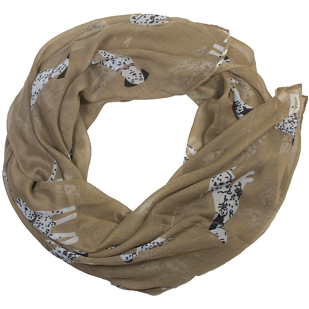 Dalmatians dogs printed design women scarves (Mocha)