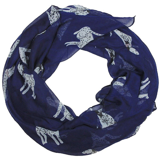 Dalmatians dogs printed design women scarves (Navy blue)
