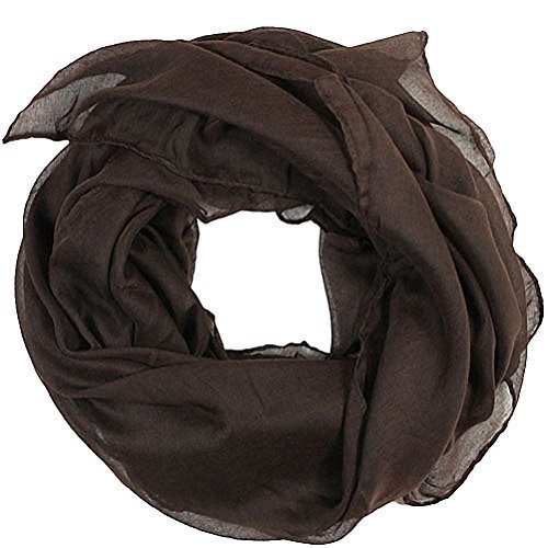 Women scarves plain lightweight all seasons shawl (Brown)