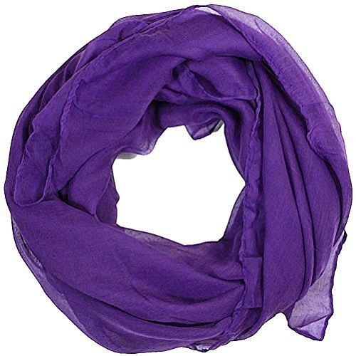 Women Scarves Plain Lightweight All Seasons Shawl (Purple)