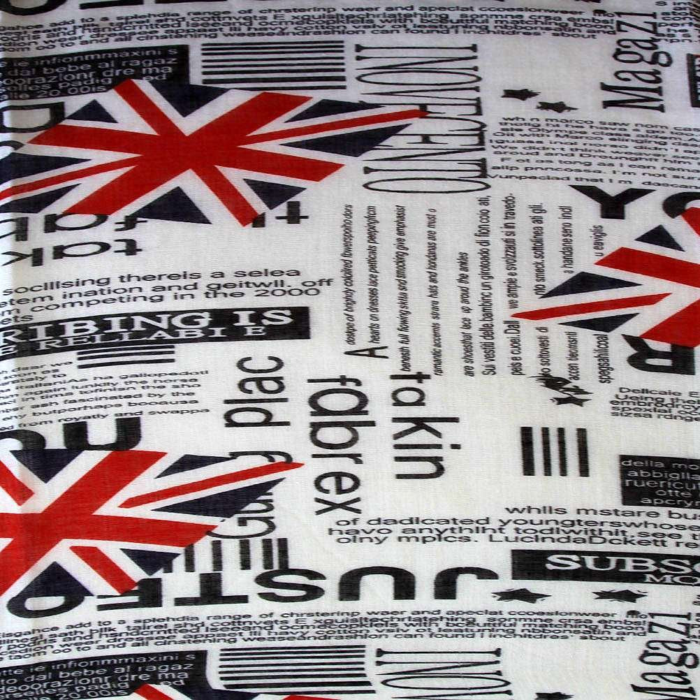 Great Britain Flag Newspaper Print Design Women Scarves Large (Style 2)
