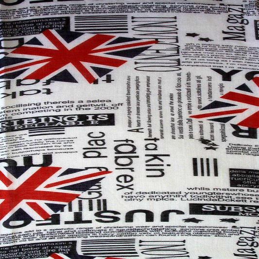 Great Britain Flag Newspaper Print Design Women Scarves Large (Style 2)