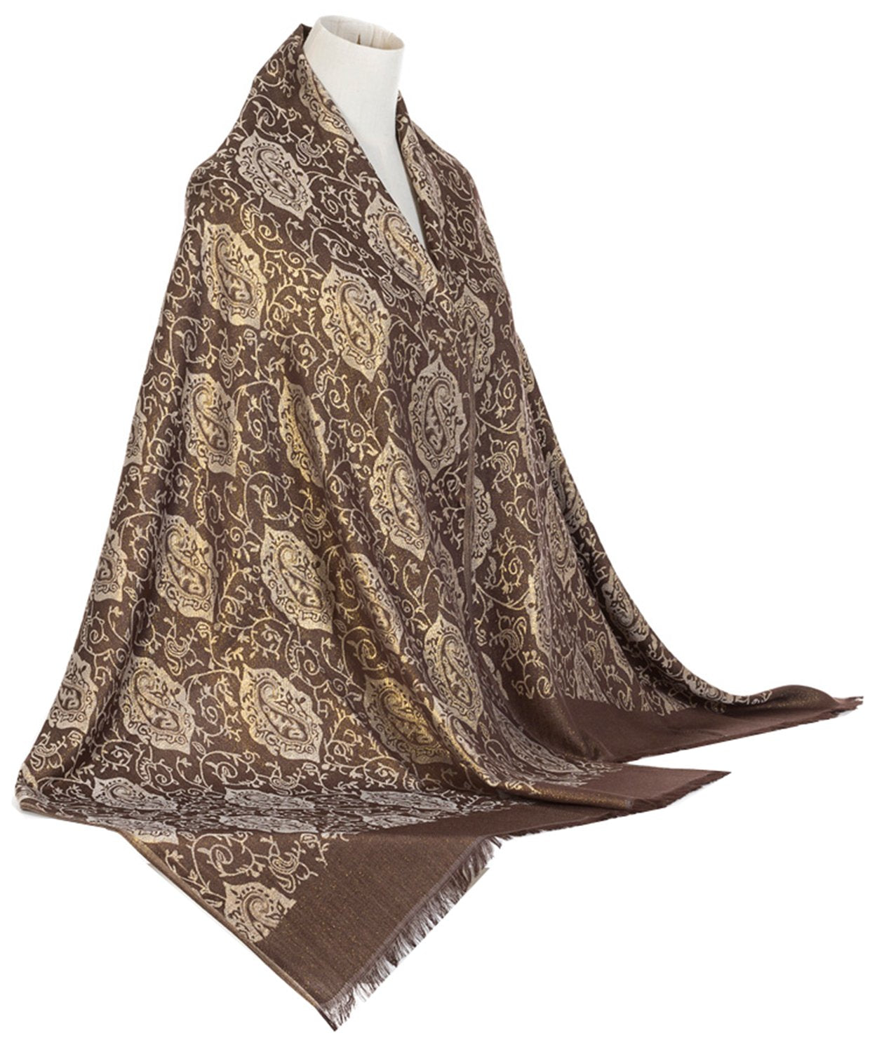 World of Shawls Pashmina Glitter Sparkle Paisley Design Shawl Scarf Wrap Stole Luxuriously Warm Soft