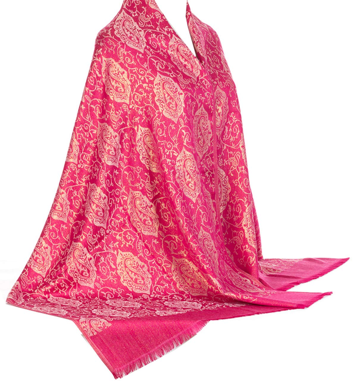 World of Shawls Pashmina Glitter Sparkle Paisley Design Shawl Scarf Wrap Stole Luxuriously Warm Soft