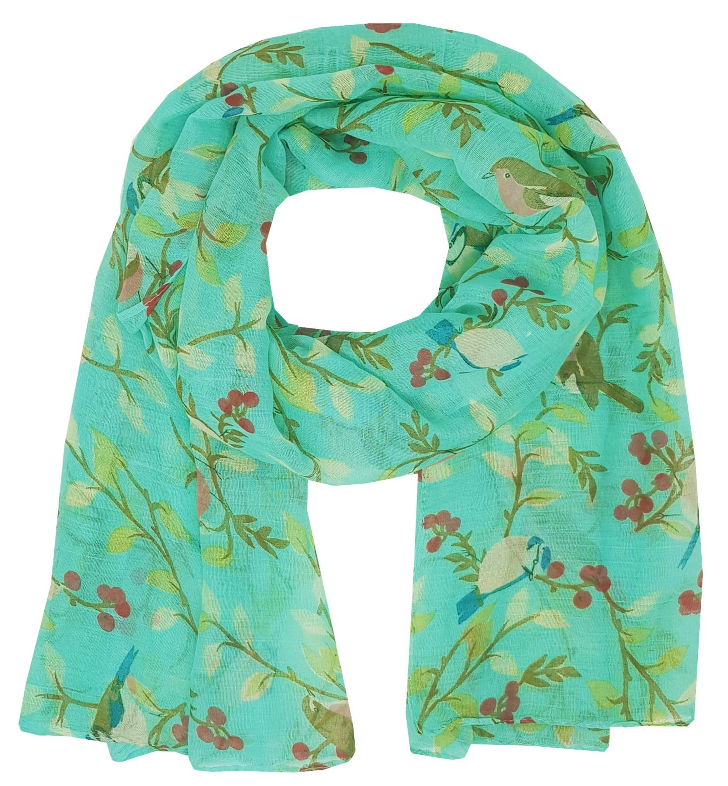 World of Shawls Winter Birds Print Scarf Shawl Stole Sarong Maxi