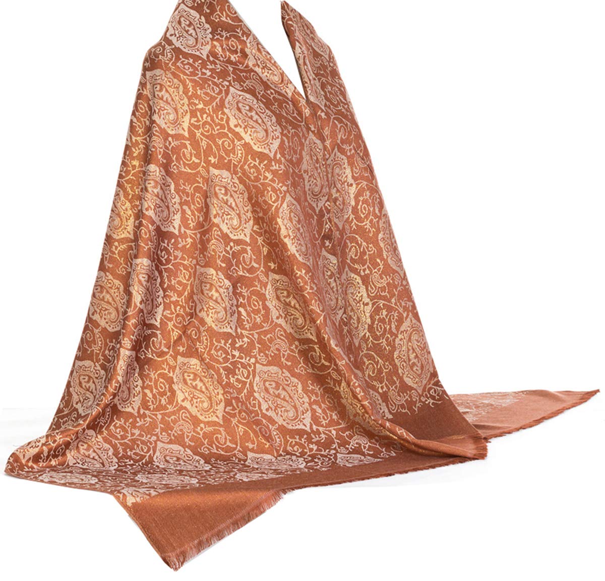World of Shawls Pashmina Glitter Sparkle Paisley Design Shawl Scarf Wrap Stole Luxuriously Warm Soft