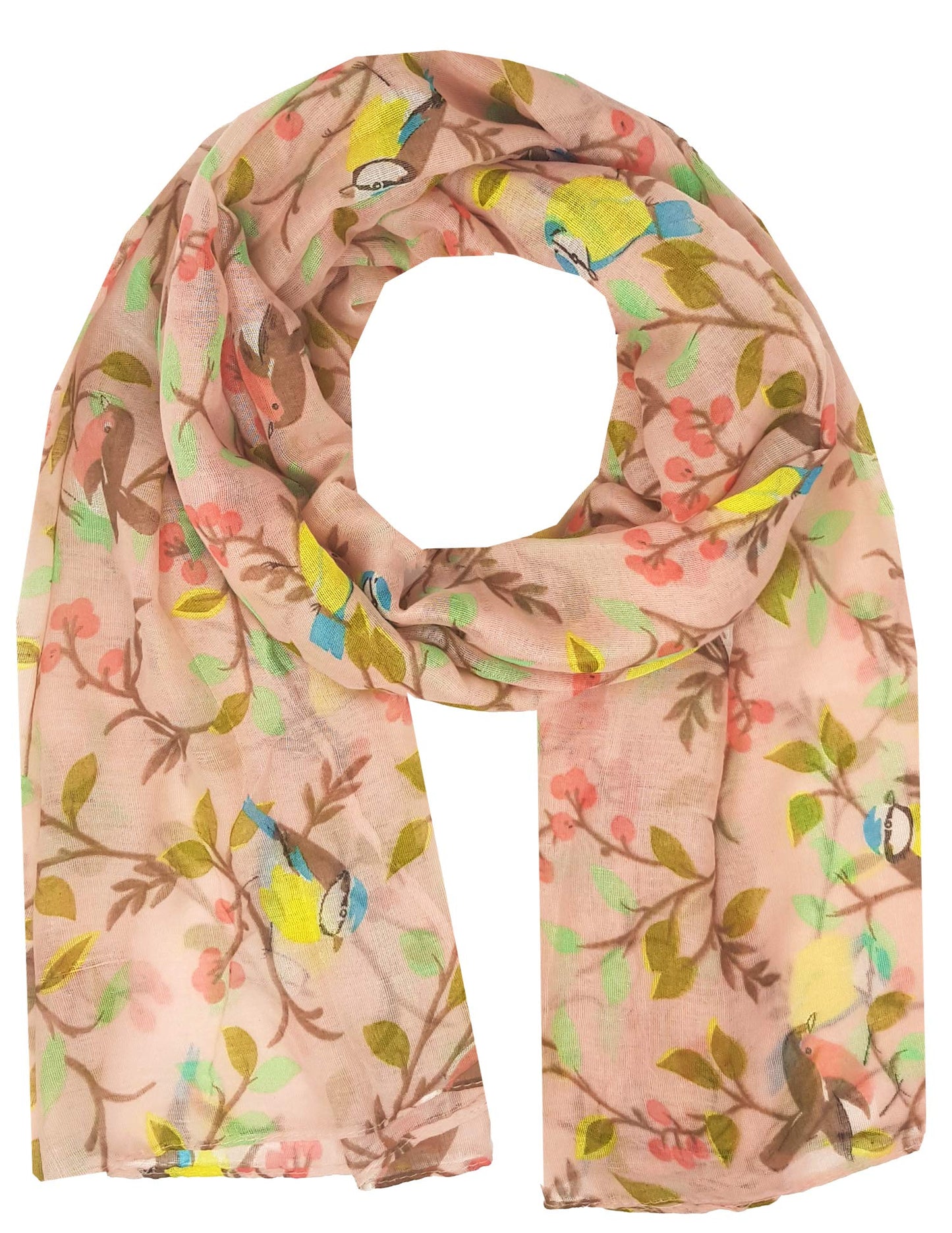 World of Shawls Winter Birds Print Scarf Shawl Stole Sarong Maxi