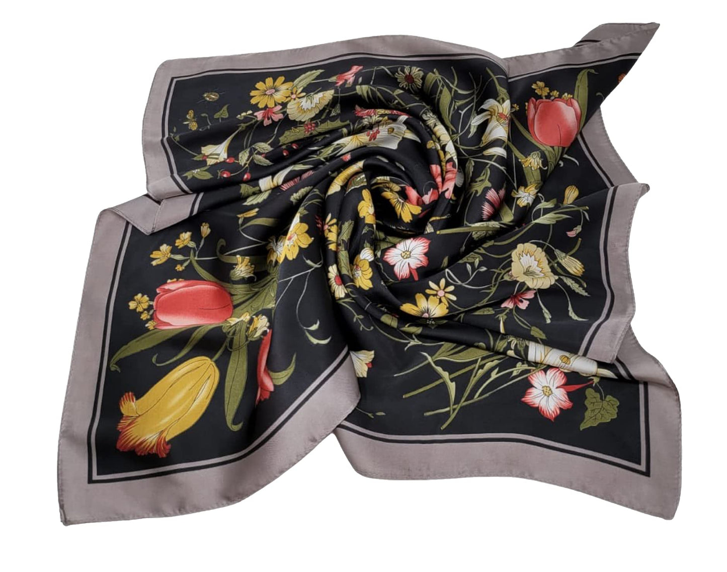 World of Shawls 70 x 70 Cms Satin Silk Feeling Square Neck Scarf Head Hair Wraps