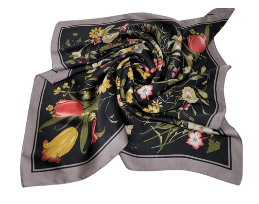 World of Shawls 70 x 70 Cms Satin Silk Feeling Square Neck Scarf Head Hair Wraps