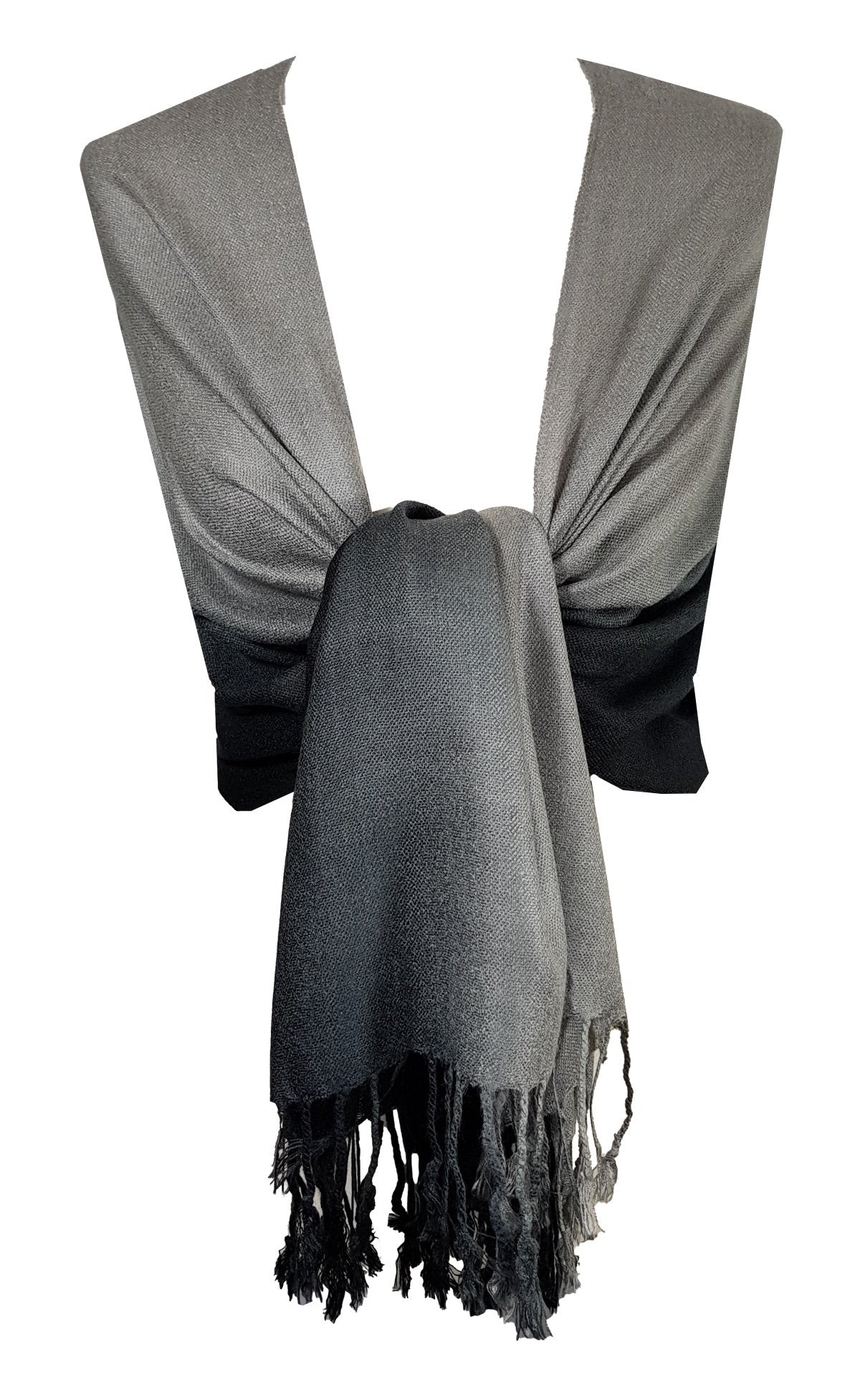 World of Shawls Soft Two Tone Ombre Fusion Pashmina Shawl Wrap Scarf