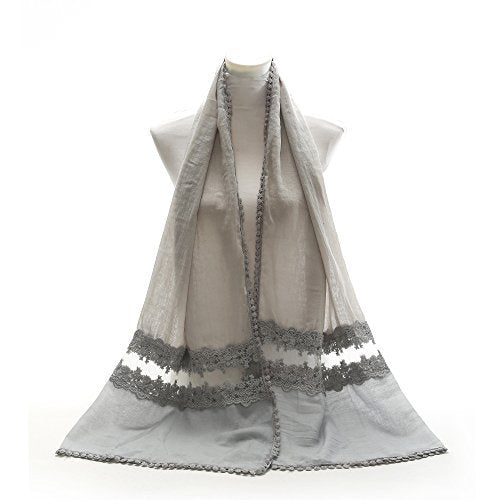 World of Shawls NEW Ladies Floral Lace Net Scarf Maxi Wrap Shawl Hijab Pashmina Style Large Warm and Soft Wedding Party Occasion