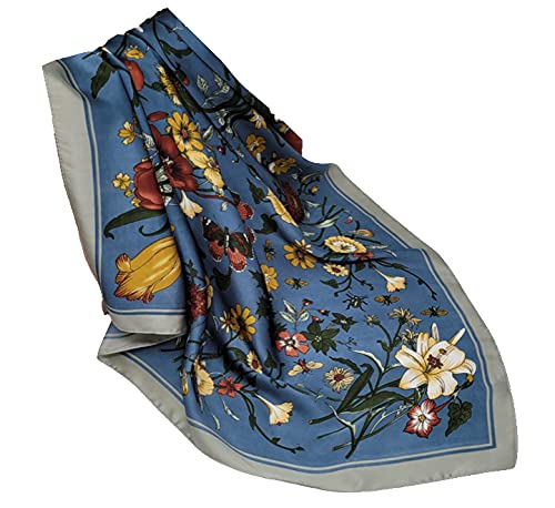 World of Shawls 70 x 70 Cms Satin Silk Feeling Square Neck Scarf Head Hair Wraps