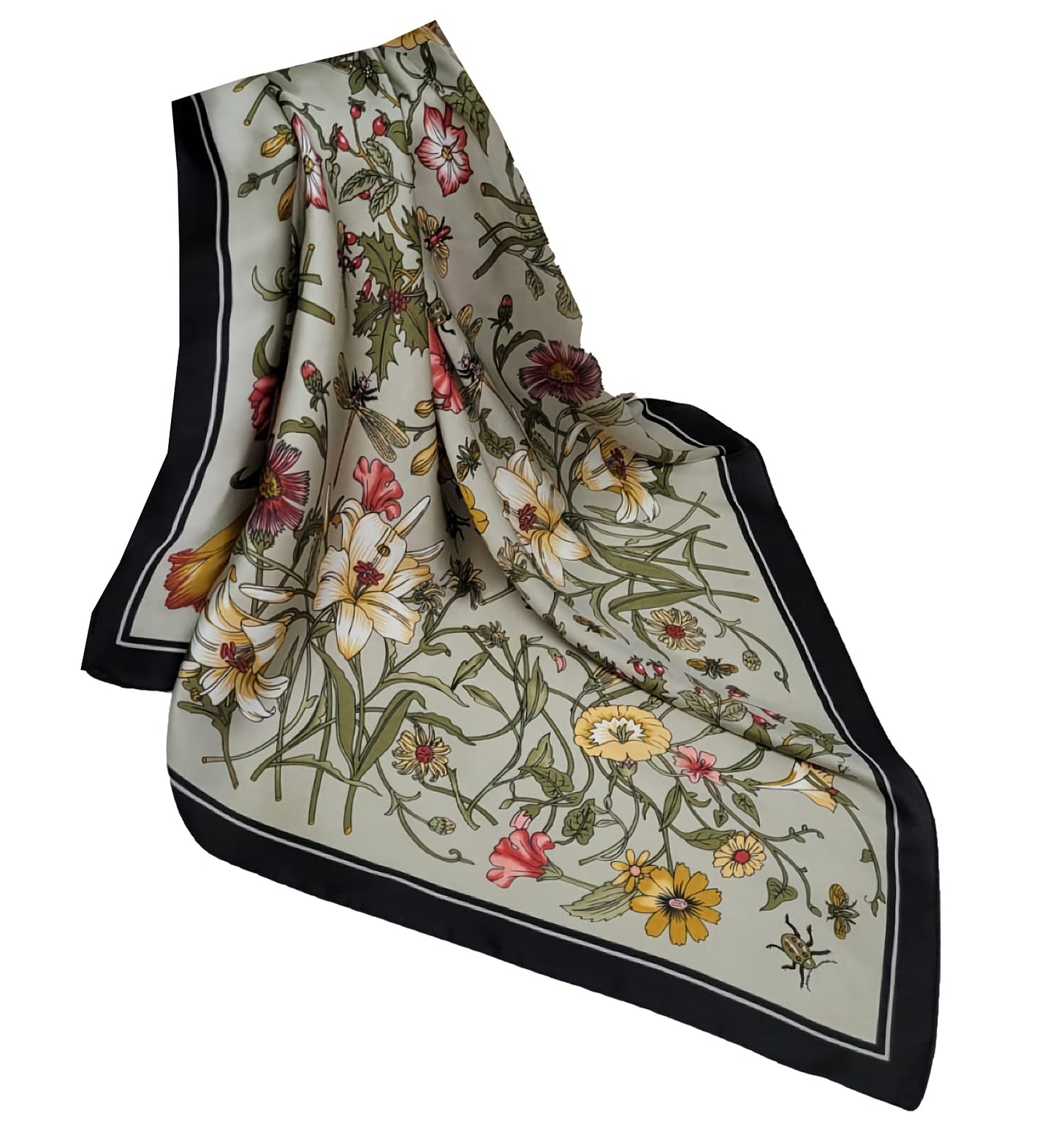 World of Shawls 70 x 70 Cms Satin Silk Feeling Square Neck Scarf Head Hair Wraps