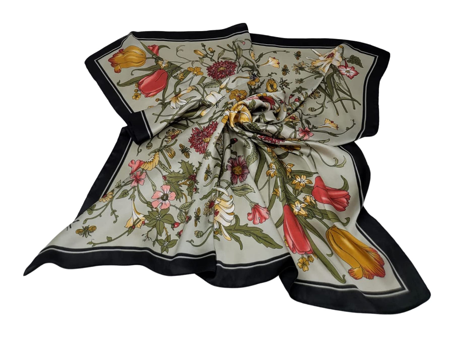 World of Shawls 70 x 70 Cms Satin Silk Feeling Square Neck Scarf Head Hair Wraps