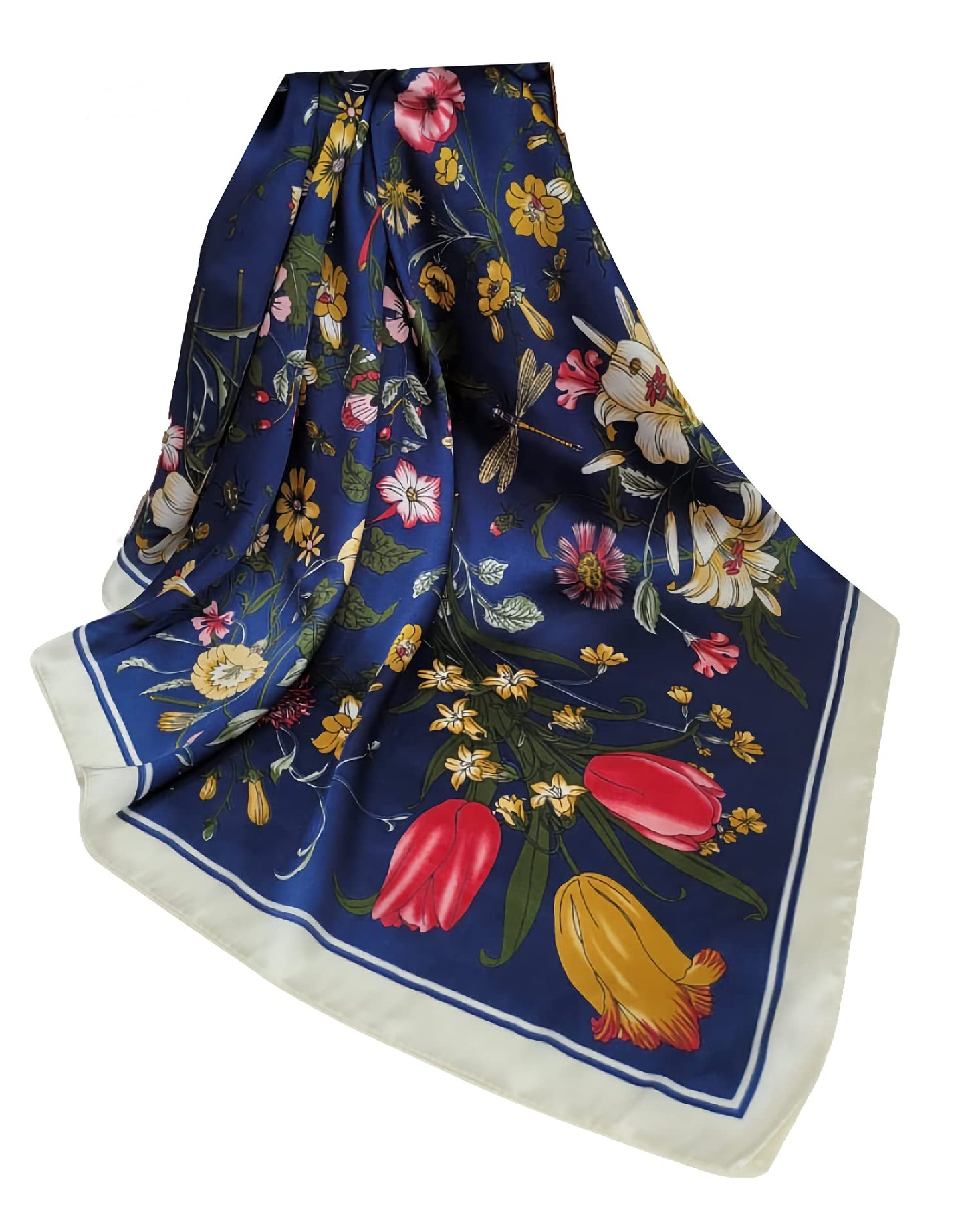 World of Shawls 70 x 70 Cms Satin Silk Feeling Square Neck Scarf Head Hair Wraps