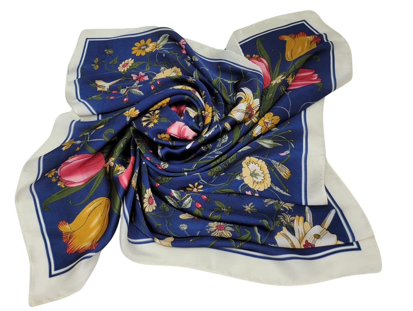 World of Shawls 70 x 70 Cms Satin Silk Feeling Square Neck Scarf Head Hair Wraps