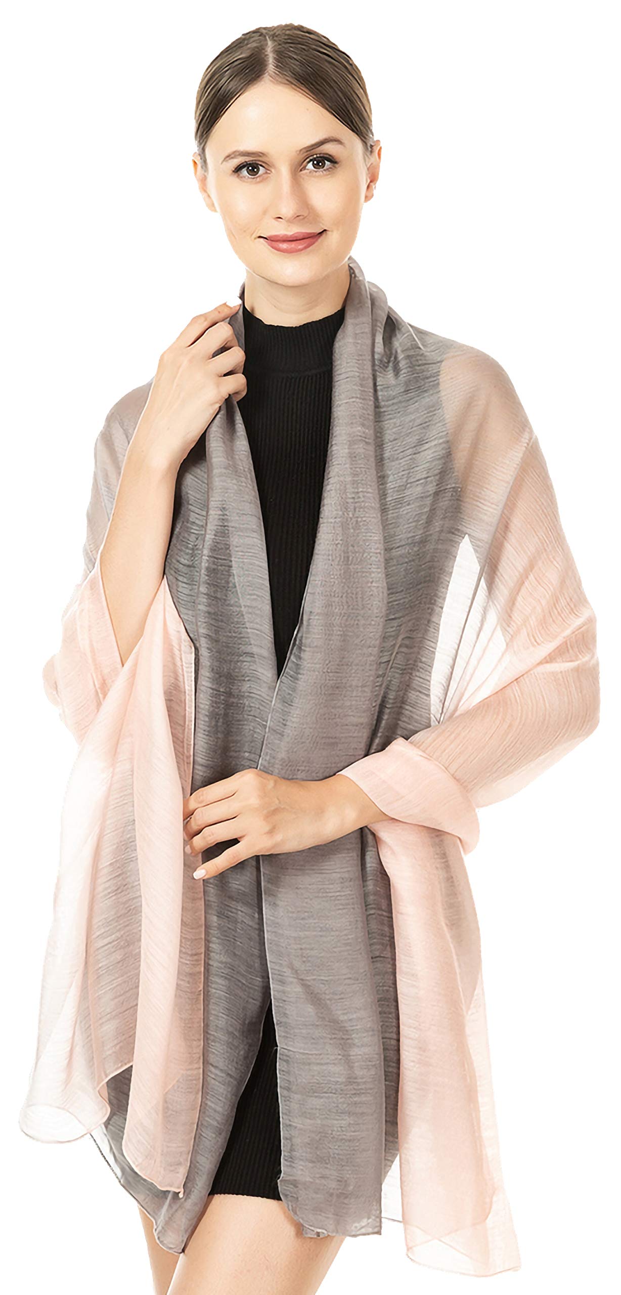 World of Shawls Ombre Silky Scarf Shawl Wrap Occasion Wedding Party Gift