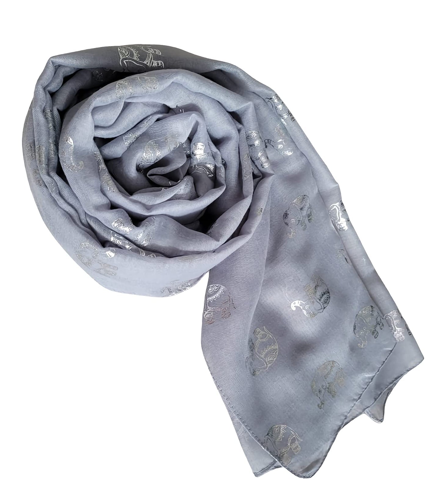 World of Shawls Metallic Rose Gold Beautiful Thai Elephant Print Women Scarf Shawl Scarves Wrap Beach Cover Gift