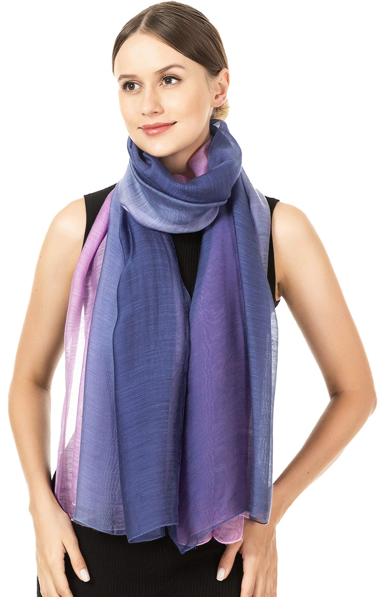 World of Shawls Ombre Silky Scarf Shawl Wrap Occasion Wedding Party Gift