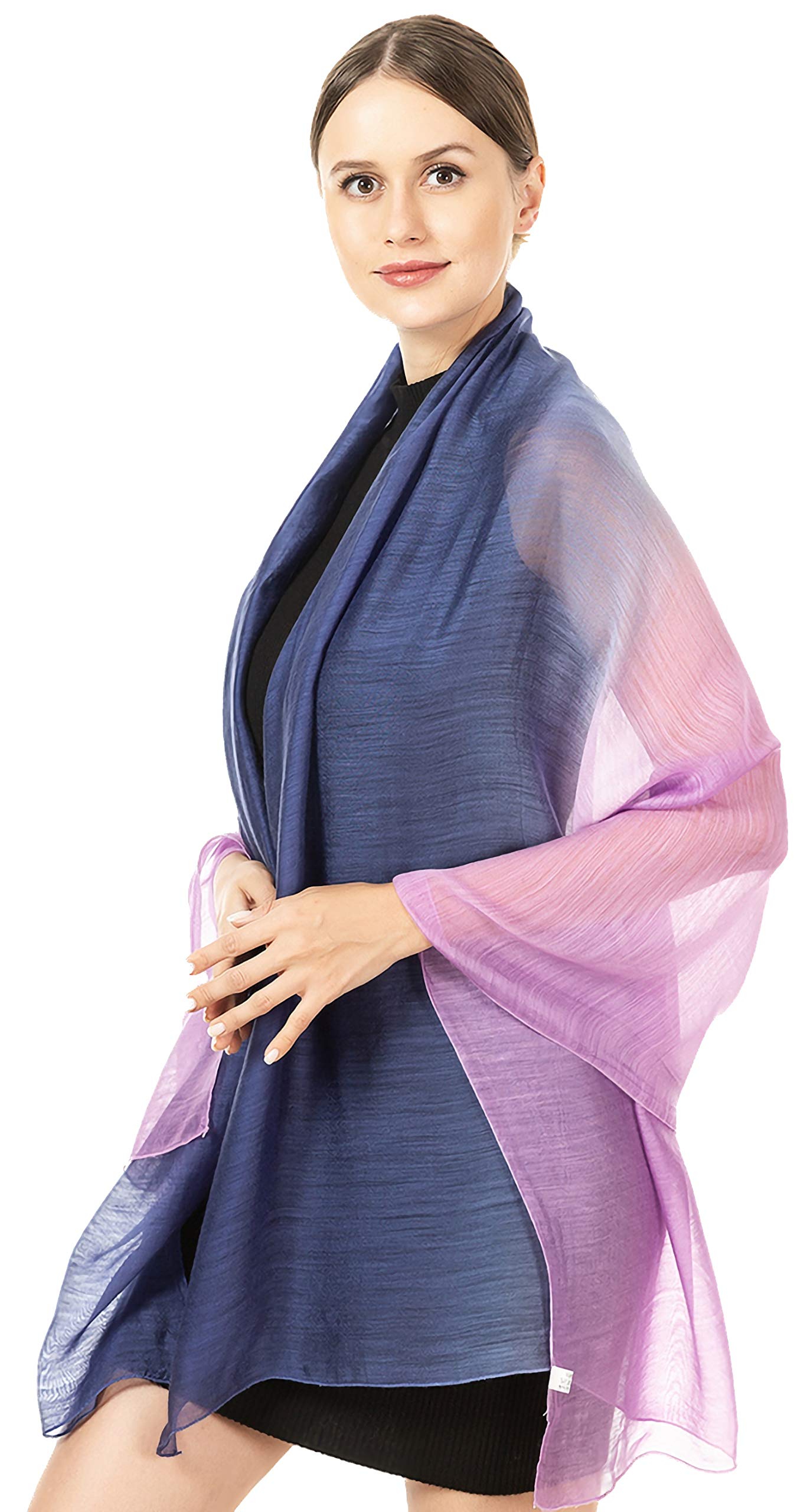 World of Shawls Ombre Silky Scarf Shawl Wrap Occasion Wedding Party Gift