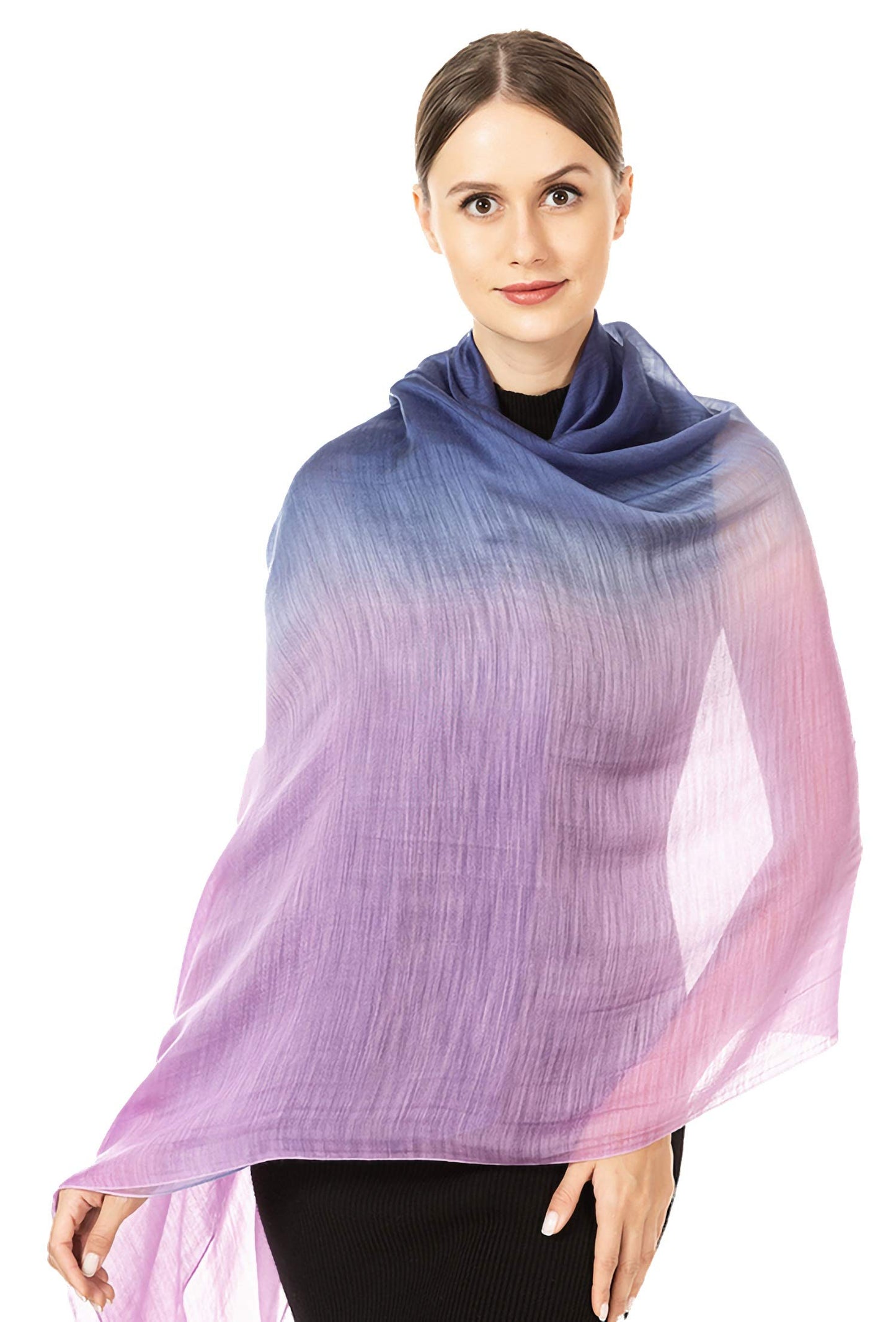 World of Shawls Ombre Silky Scarf Shawl Wrap Occasion Wedding Party Gift