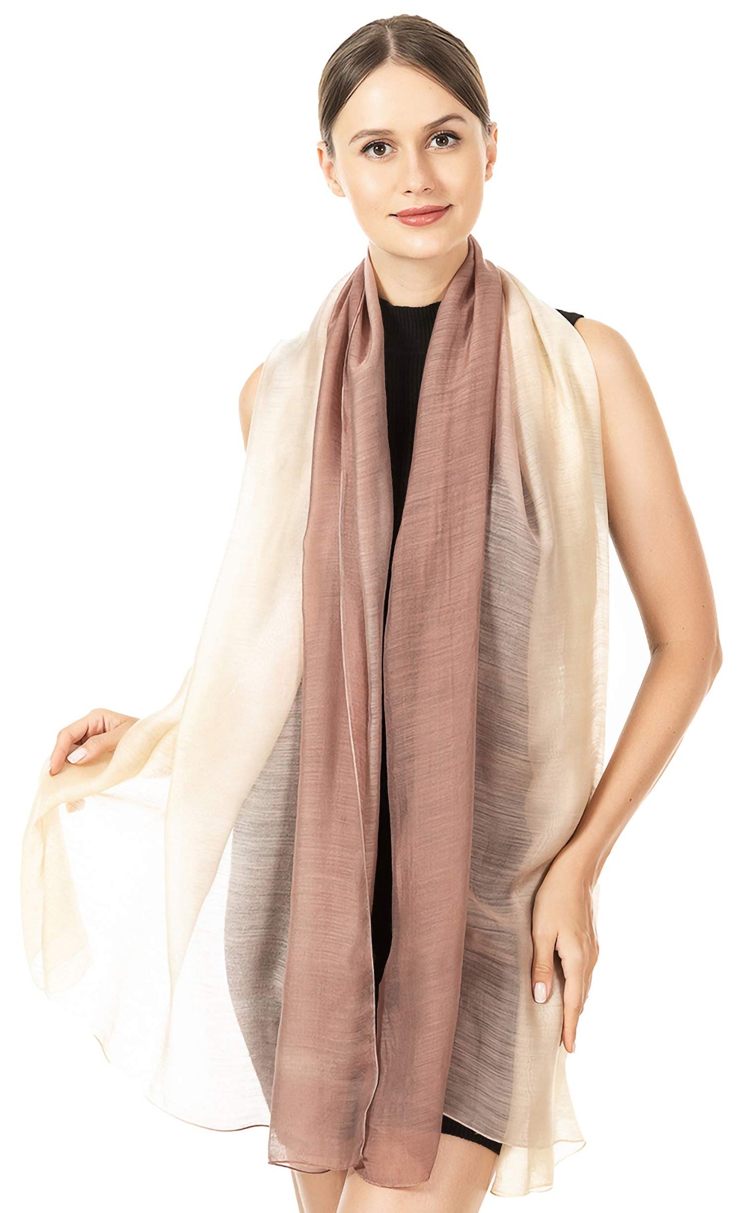 World of Shawls Ombre Silky Scarf Shawl Wrap Occasion Wedding Party Gift