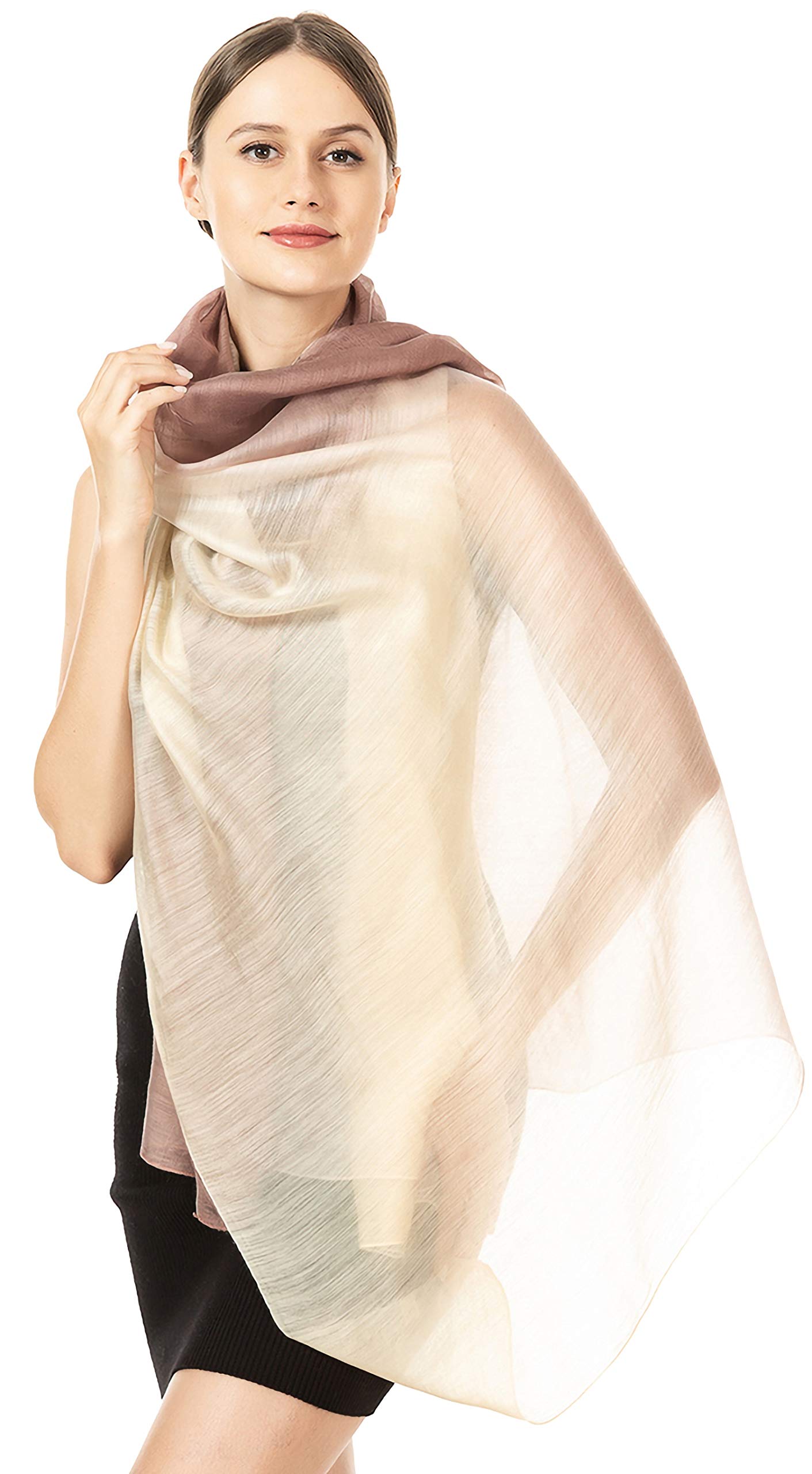 World of Shawls Ombre Silky Scarf Shawl Wrap Occasion Wedding Party Gift