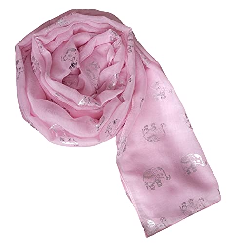 World of Shawls Metallic Rose Gold Beautiful Thai Elephant Print Women Scarf Shawl Scarves Wrap Beach Cover Gift
