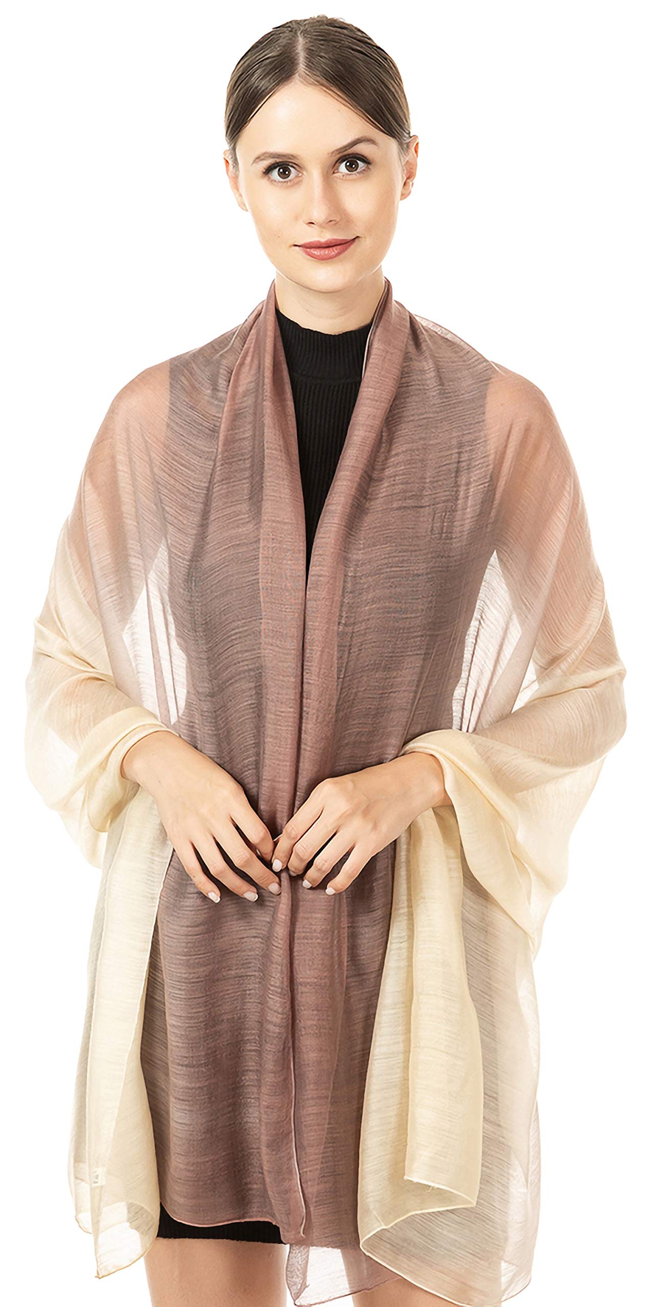 World of Shawls Ombre Silky Scarf Shawl Wrap Occasion Wedding Party Gift