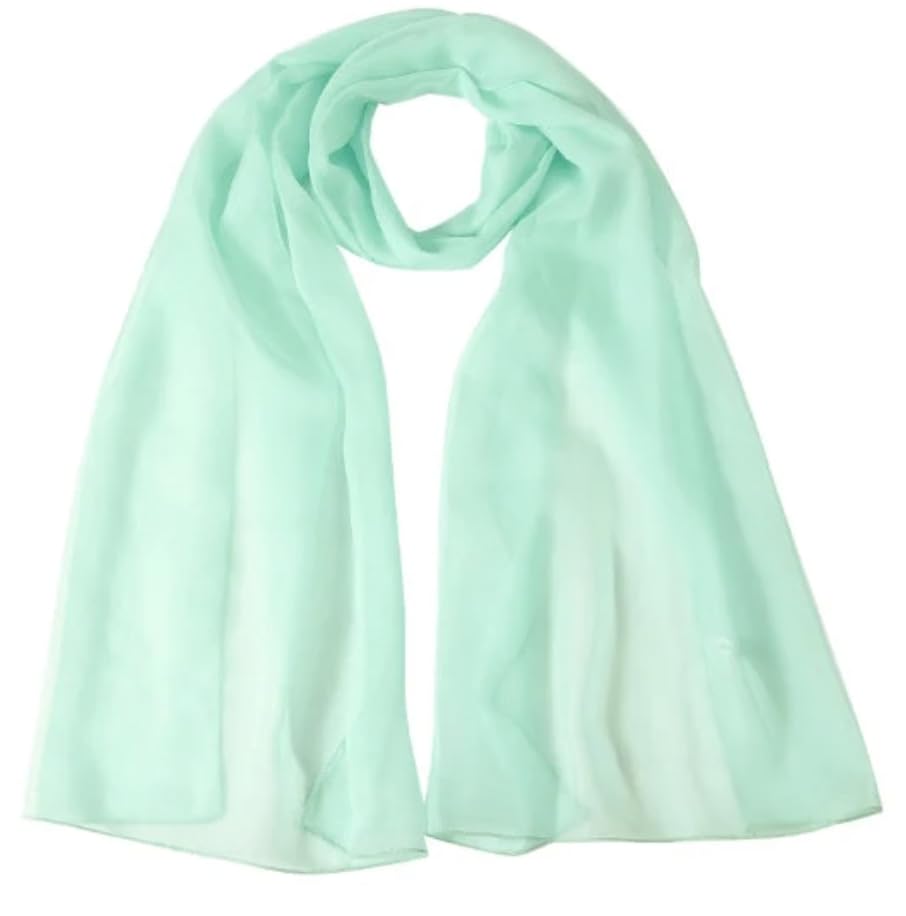 World of Shawls Elegant Sheer Chiffon Scarf Wrap Soft Plain Neck Wrap Idea for Weddings & Evening Dresses 45x160cm
