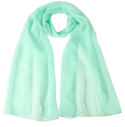 World of Shawls Elegant Sheer Chiffon Scarf Wrap Soft Plain Neck Wrap Idea for Weddings & Evening Dresses 45x160cm