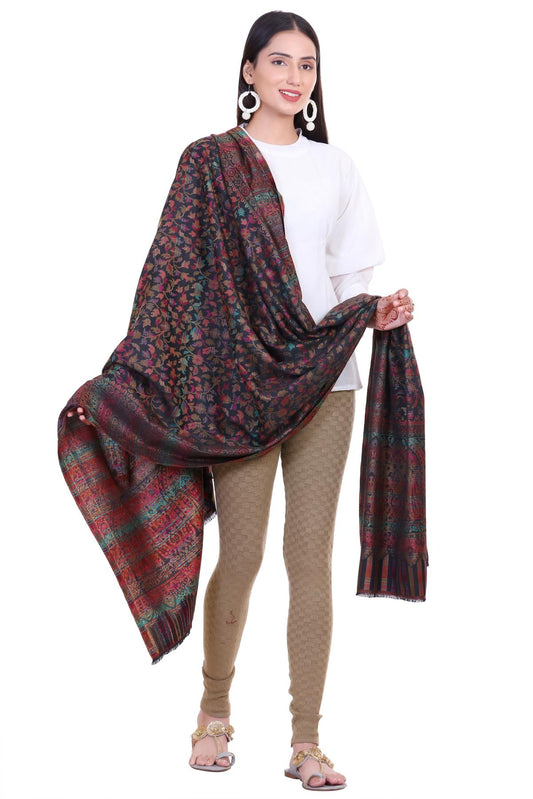 World of Shawls Extra Large 40x80 Inch Kashmiri Style Shawl for Women – Soft Stole with Paisley & Floral Design | Oversized Winter Wrap, Elegant Party Wear Scarf & Everyday