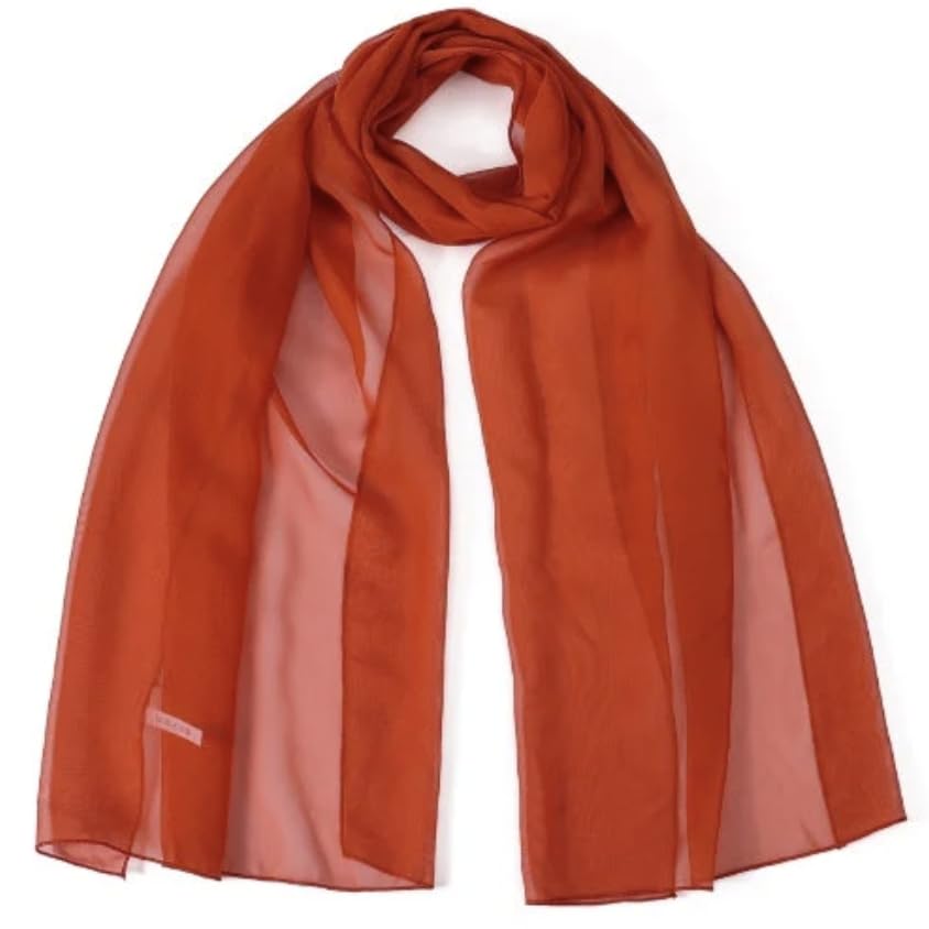 World of Shawls Elegant Sheer Chiffon Scarf Wrap Soft Plain Neck Wrap Idea for Weddings & Evening Dresses 45x160cm