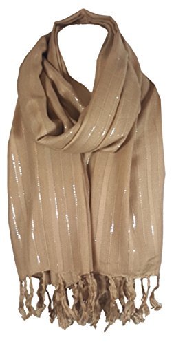World of Shawls Glitter Stripe** Pashmina Scarf Shawl Stole Wrap Party Gift